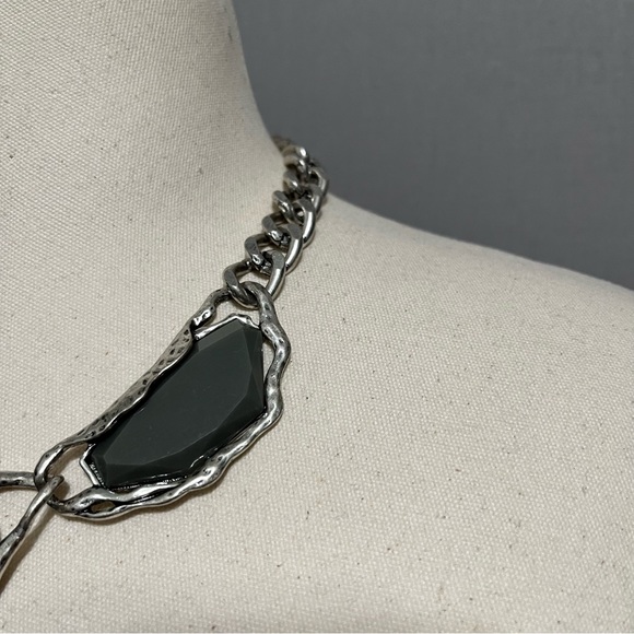 Gray Blue Brown Stone Statement Necklace - Picture 4 of 5